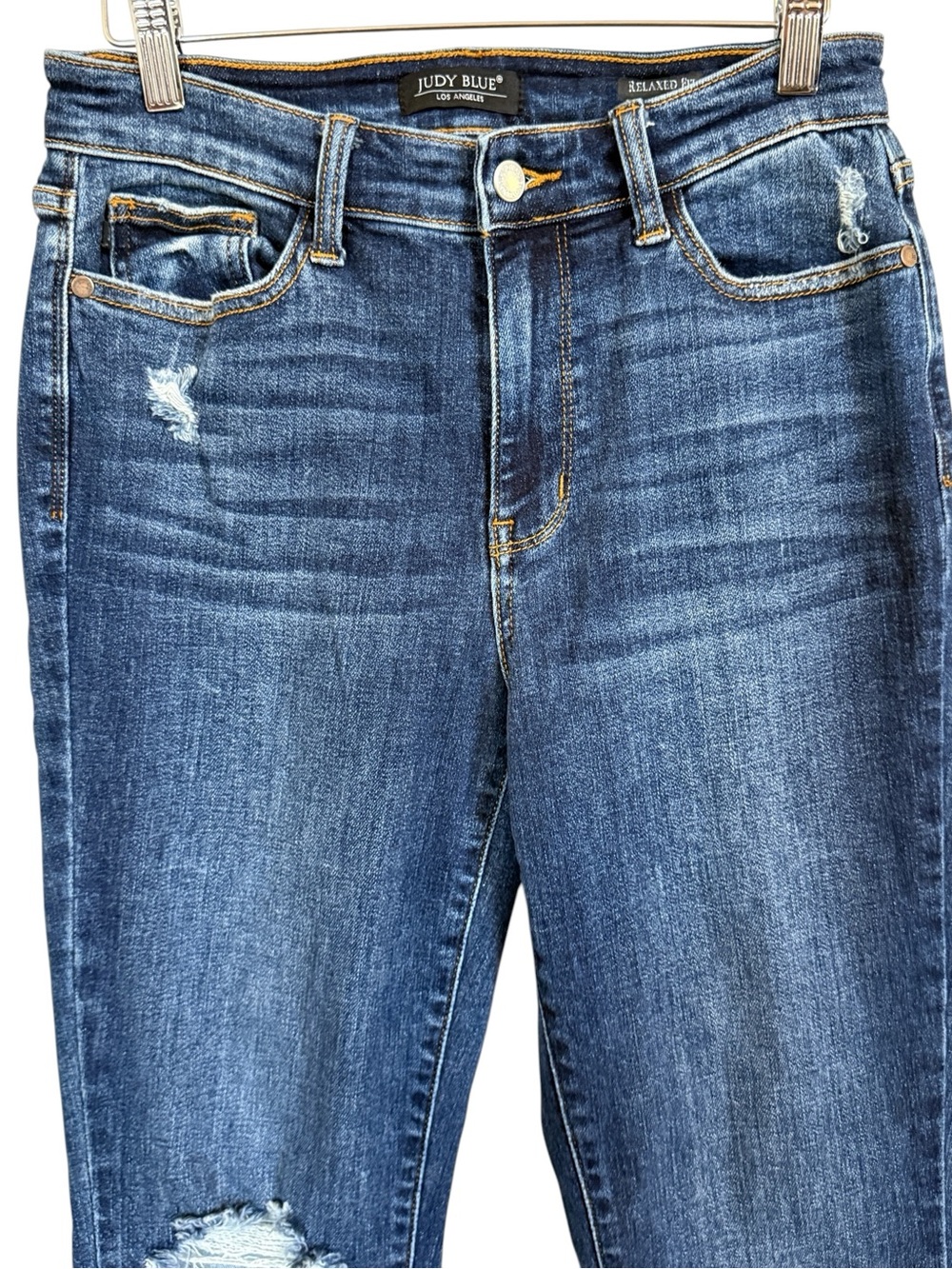 Judy Blue JB82446DK Mid Rise Destroyed Skinny Jeans Raw Hem Distressed Size 7/28 - Picture 2 of 15